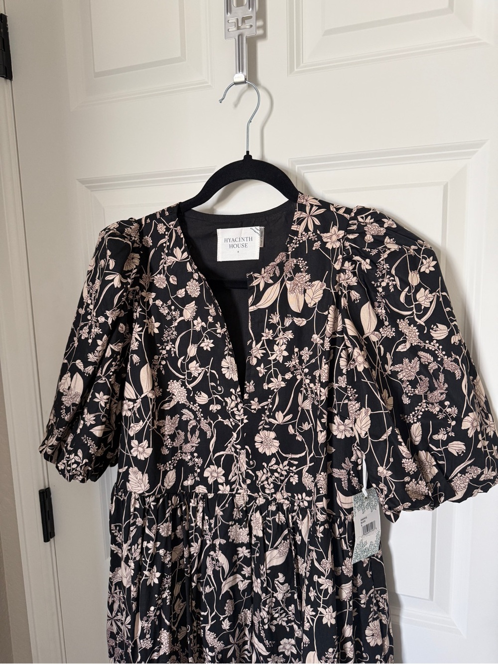 NWT Tuckernuck Hyacinth House Cisco Maxi Dress in Black & Tan Floral Print Small - Picture 3 of 6